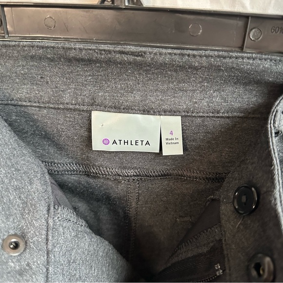 Athleta Dark Gray Stretch Skinny Pants with Button and Zipper Closure Size 4 - Picture 3 of 3